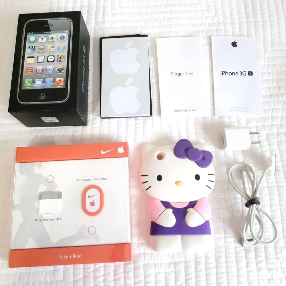 iPhone 3GS Box Only, Nike + iPod Sport Kit, Hello Kitty Case, & Accessories Lot